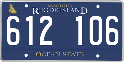 RI license plate 612106
