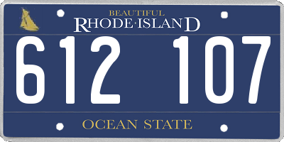 RI license plate 612107