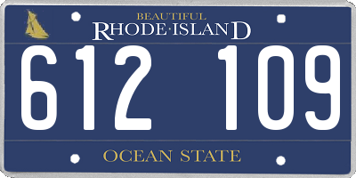 RI license plate 612109