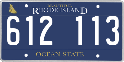 RI license plate 612113