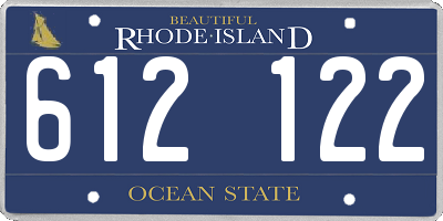 RI license plate 612122