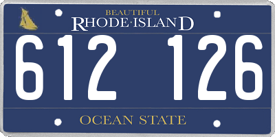 RI license plate 612126