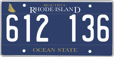 RI license plate 612136