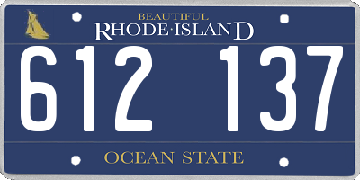 RI license plate 612137