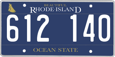 RI license plate 612140