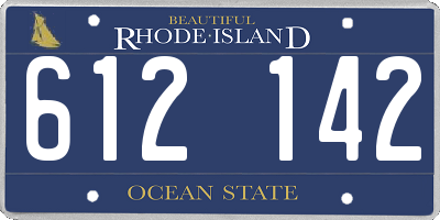RI license plate 612142