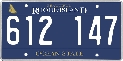 RI license plate 612147