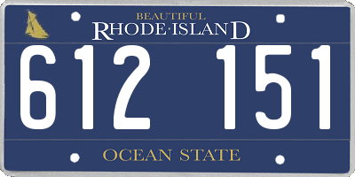 RI license plate 612151
