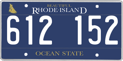 RI license plate 612152