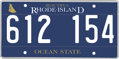 RI license plate 612154