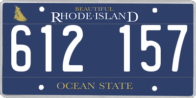 RI license plate 612157