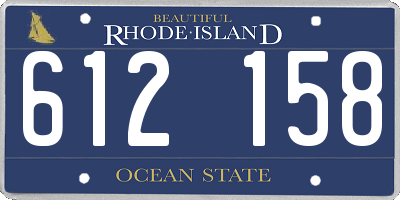 RI license plate 612158