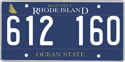 RI license plate 612160