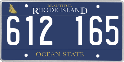 RI license plate 612165