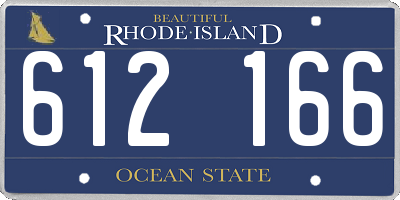 RI license plate 612166