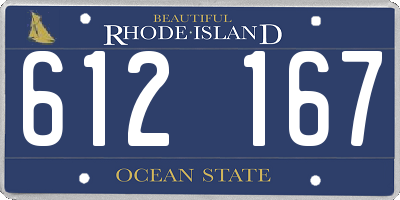 RI license plate 612167