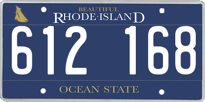 RI license plate 612168