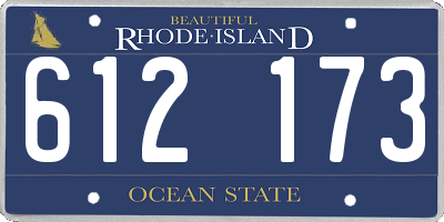 RI license plate 612173