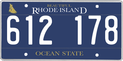 RI license plate 612178