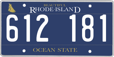 RI license plate 612181