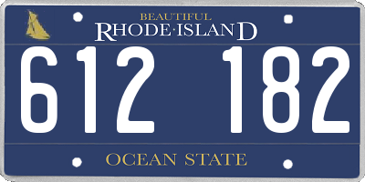 RI license plate 612182