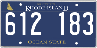RI license plate 612183