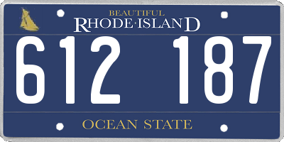 RI license plate 612187