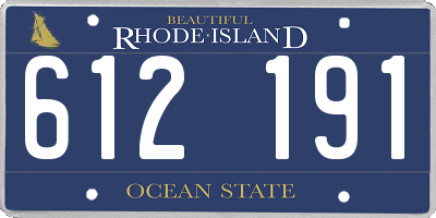 RI license plate 612191