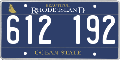 RI license plate 612192