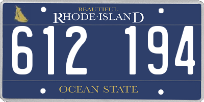 RI license plate 612194