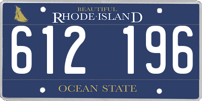 RI license plate 612196