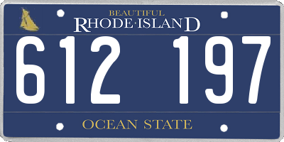 RI license plate 612197