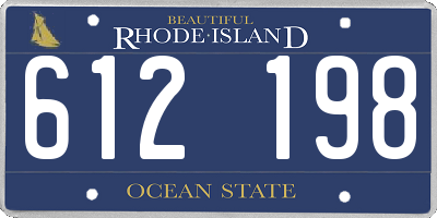 RI license plate 612198