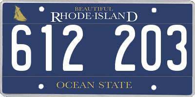 RI license plate 612203