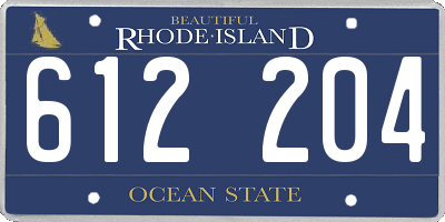 RI license plate 612204