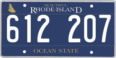 RI license plate 612207