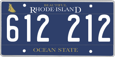 RI license plate 612212