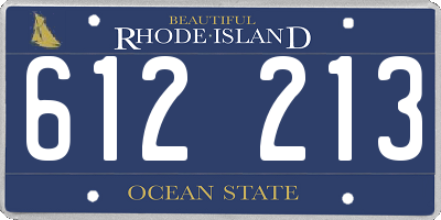 RI license plate 612213