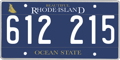 RI license plate 612215