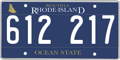 RI license plate 612217