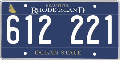 RI license plate 612221