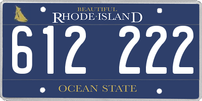 RI license plate 612222