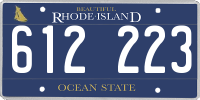 RI license plate 612223