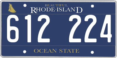 RI license plate 612224