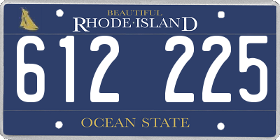 RI license plate 612225