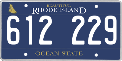 RI license plate 612229
