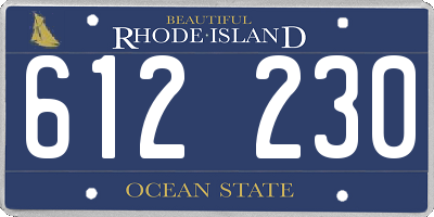 RI license plate 612230