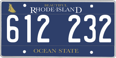 RI license plate 612232