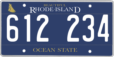 RI license plate 612234