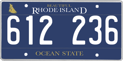 RI license plate 612236